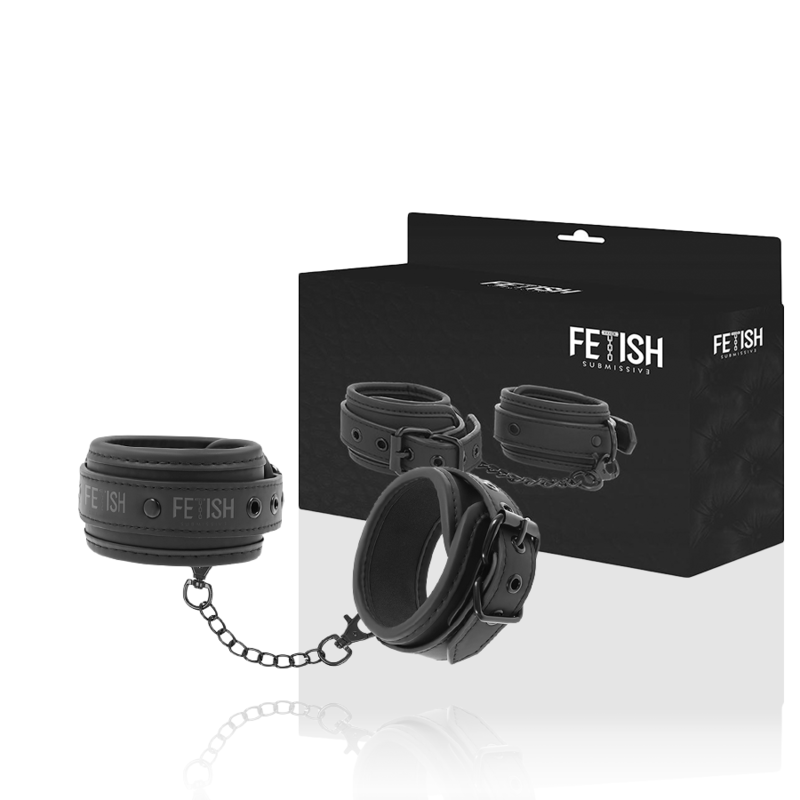 Fetish Submissive - Manette Per La Caviglia In Pelle Vegana Con Fodera In Noprene