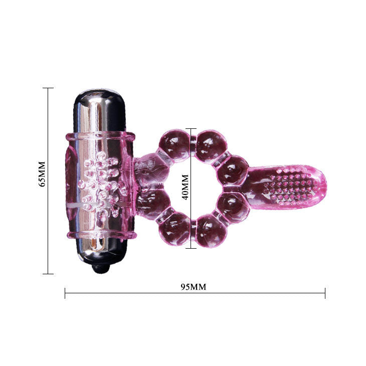 Baile - Anello In Silicone 10 Ritmi Linguali Con Vibrazione Rosa