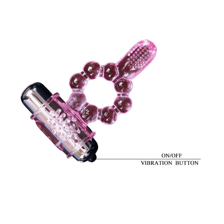 Baile - Anello In Silicone 10 Ritmi Linguali Con Vibrazione Rosa