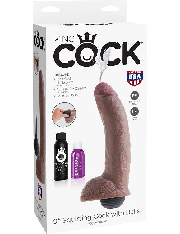 King Cock - Eiacuatore Realistico Marrone Pene 22,86 Cm