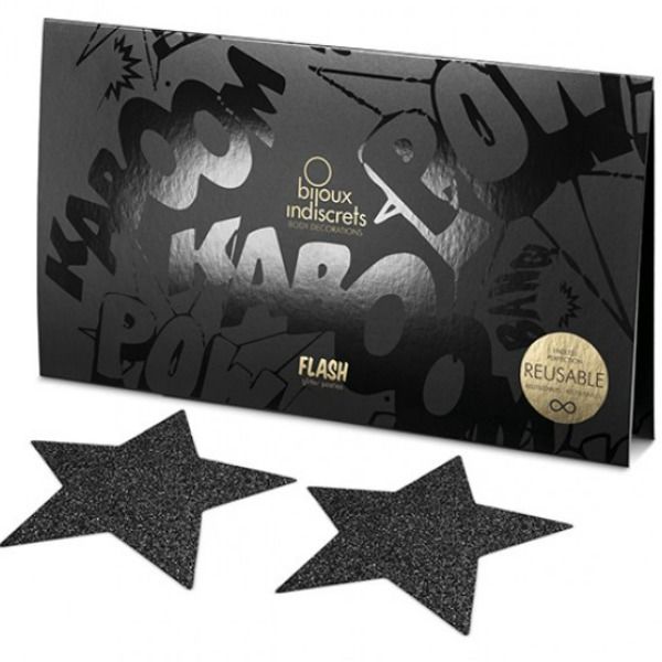 Bijoux - Indiscrets Cappette Per Capezzoli Flash Black Star