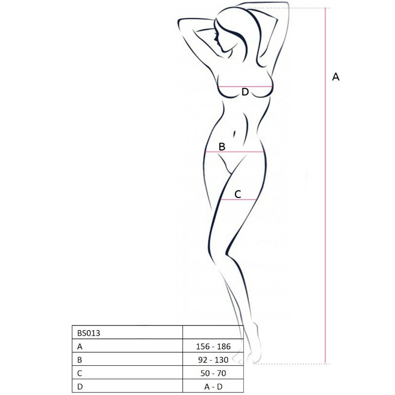 Passion - Bodystocking Rosso Donna Bs013 Taglia Unica