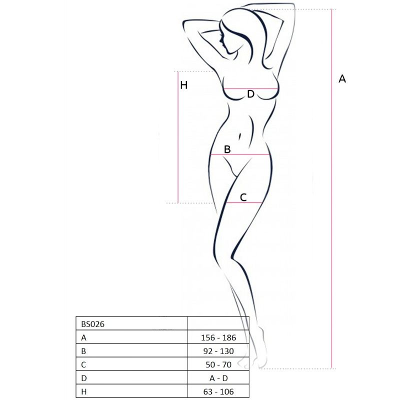 Passion - Bodystocking Nero Stile Abito Donna Bs026 Taglia Unica