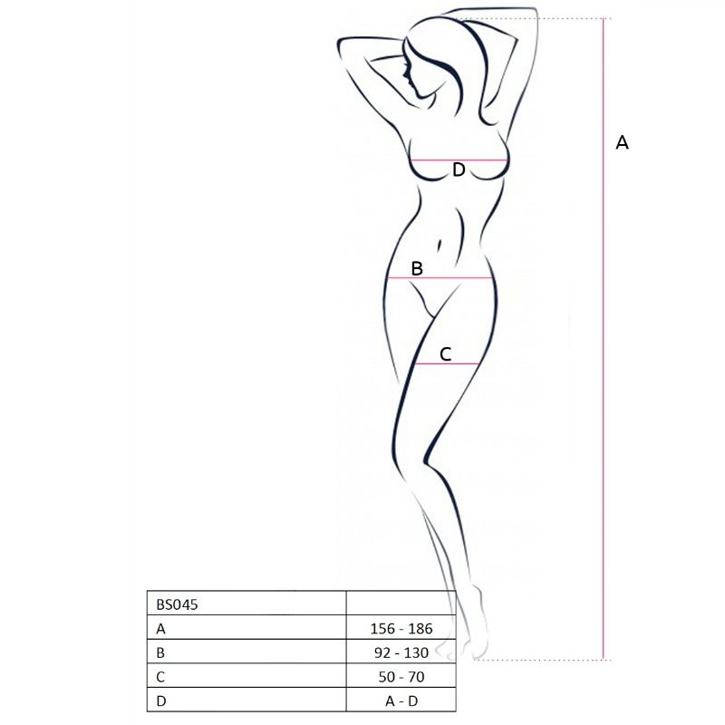 Passion - Bodystocking Donna Bs045 Bianco Taglia Unica