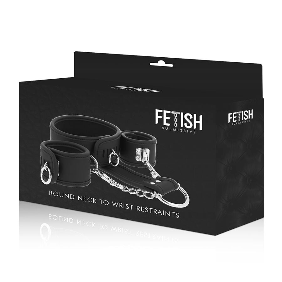Fetish Submissive - Collana E Manette In Pelle Vegana Con Fodera In Noprene