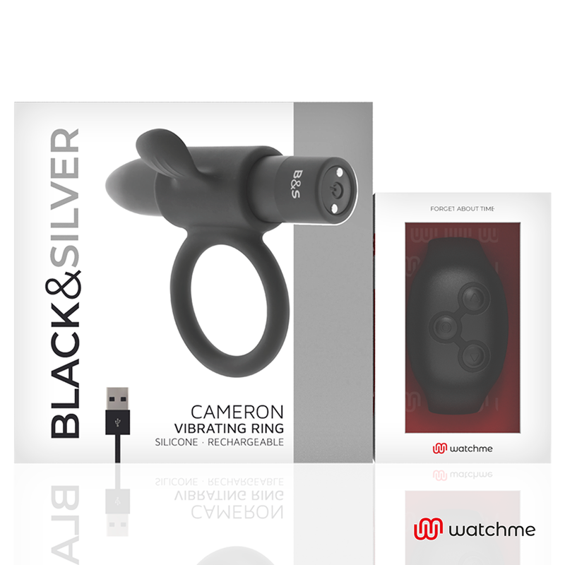 Black&Silver CameronMe Anello Vibrante con Telecomando Premium - immagine 4