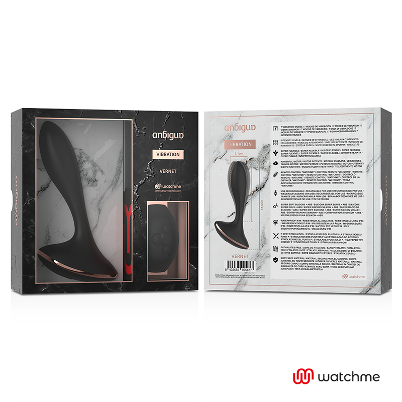Anbiguo - Watchme Vibratore Telecomandato Plug Anale Vernet