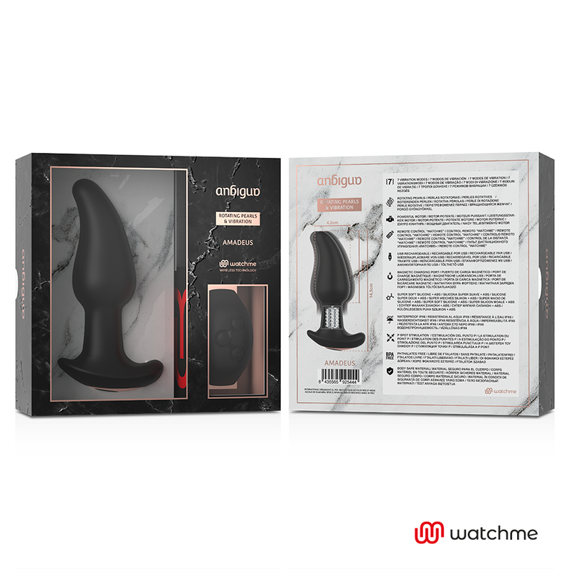 Anbiguo - Watchme Vibratore Anale Con Telecomando E Rotazione Di Perle Amadeus