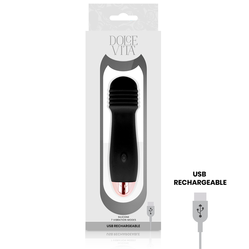 Dolce Vita Vibratore Ricaricabile a 7 Velocità Nero Premium - immagine 3