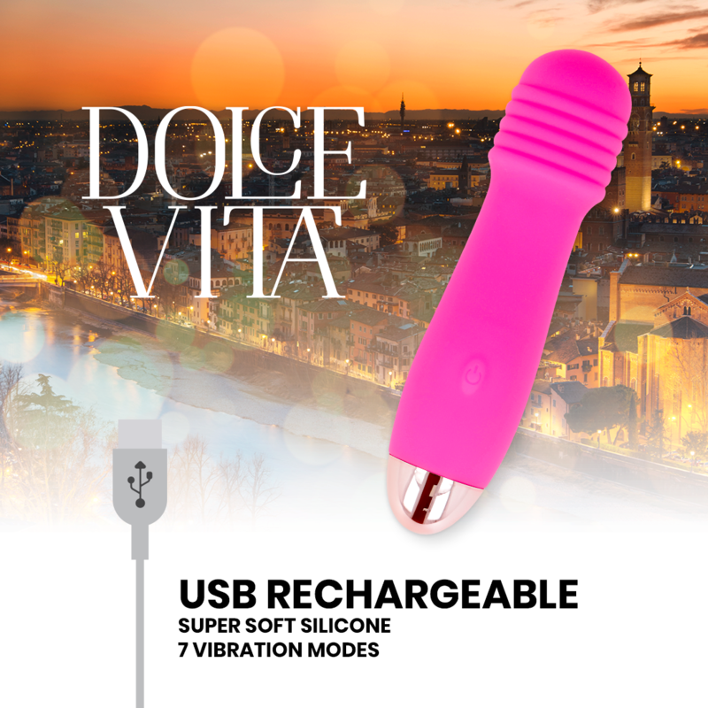 Dolce Vita Tre Rosa Vibratore Ricaricabile 7 Velocità Premium - immagine 4