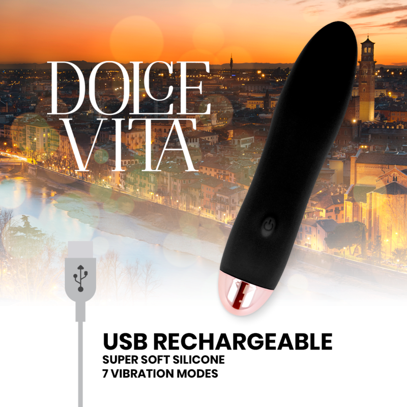 Dolce Vita Quattro Vibratore Ricaricabile 7 Velocità Nero - immagine 4