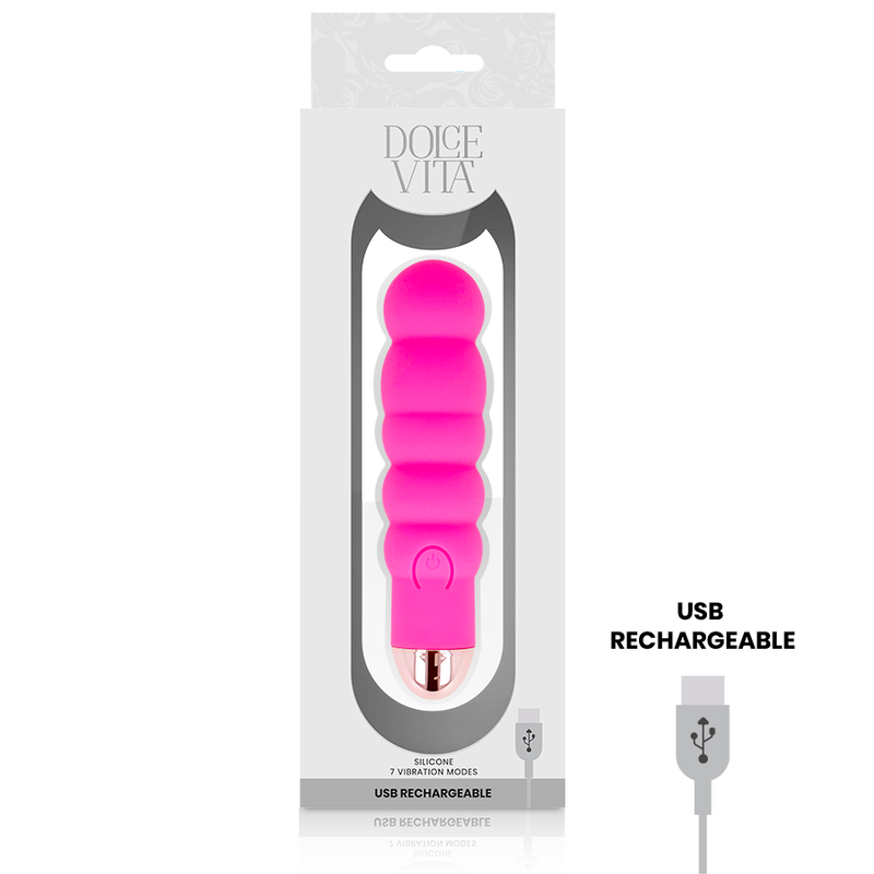 Dolce Vita Vibratore Ricaricabile Rosa Premium 7 Velocità - immagine 3