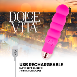 DOLCE VITA - VIBRATORE RICARICABILE SEI ROSA 7 VELOCITÀ