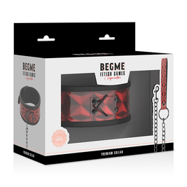 Begme - Collare In Pelle Vegana Premium Edizione Rossa Con Fodera In Neoprene