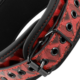 Begme - Collare Edizione Rossa Con Morsetti Per Capezzoli Con Fodera In Neoprene