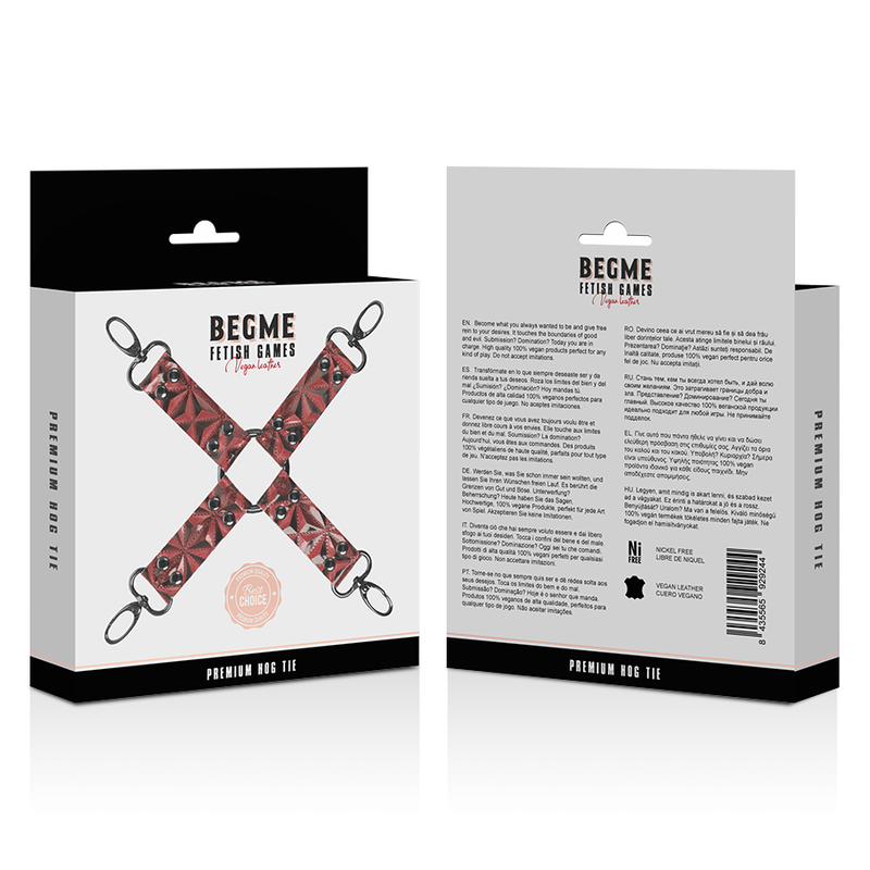 Begme - Cravatta In Pelle Vegana Premium Edizione Rossa