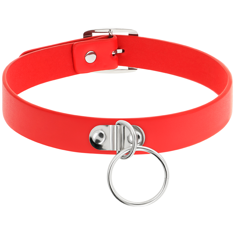 Coquette Chic Desire - Collana In Pelle Vegana Rossa Accessorio Fetish Donna