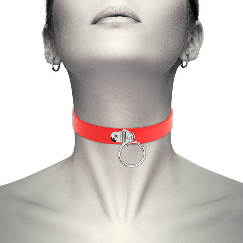 Coquette Chic Desire - Collana In Pelle Vegana Rossa Accessorio Fetish Donna