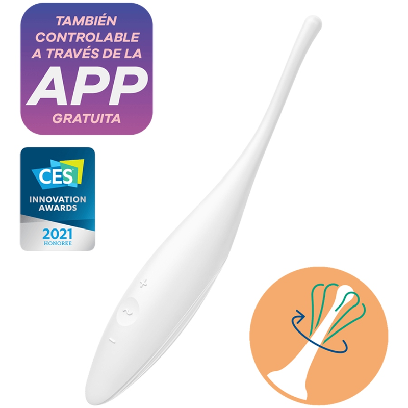 Satisfyer Twirling Joy Vibratore Clitorideo con App Bianco