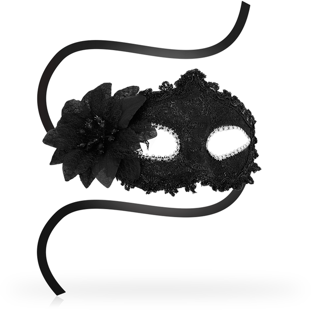 Ohmama - Maschere Antizaz Stile Veneziano Fiore Laterale - Nero