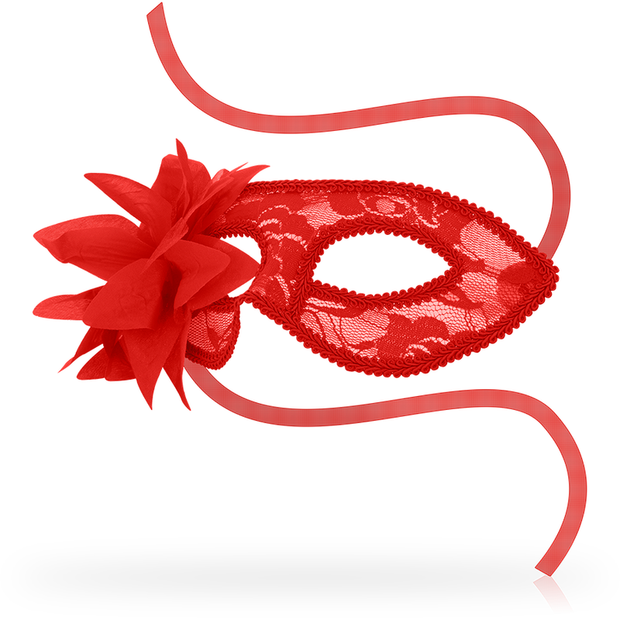 Ohmama - Mascherine Mascherine Con Pizzo E Fiore Rosso
