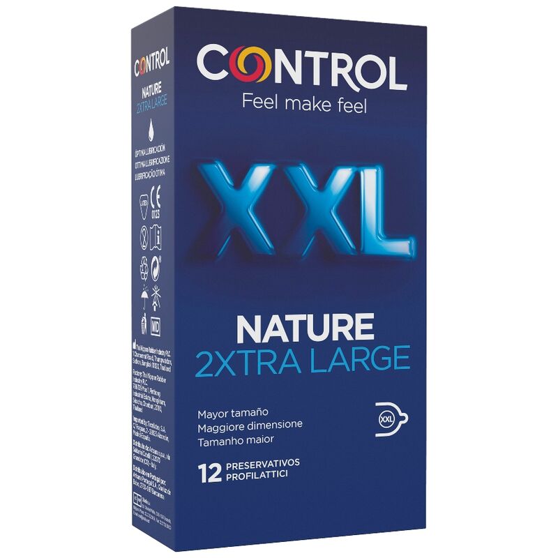 Control Nature 2 XXL Preservativi Extra Large Taglia XL - 12 Pezzi