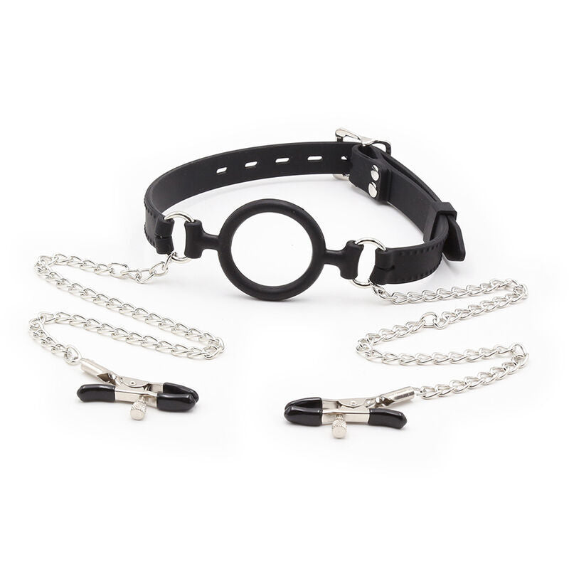 Ohmama Fetish - Baffo Ad Anello Con Catene E Morsetti Per Capezzoli