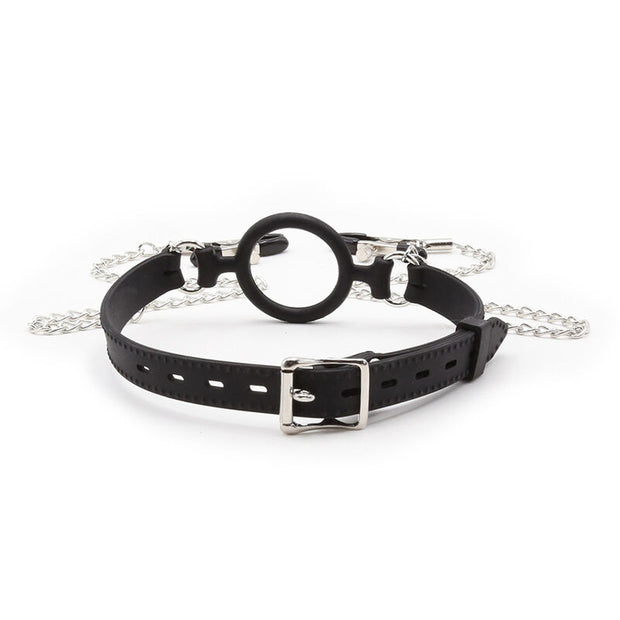 Ohmama Fetish - Baffo Ad Anello Con Catene E Morsetti Per Capezzoli