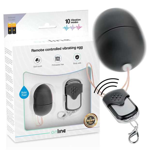 Online Uovo Vibrante con Telecomando Wireless Nero Premium