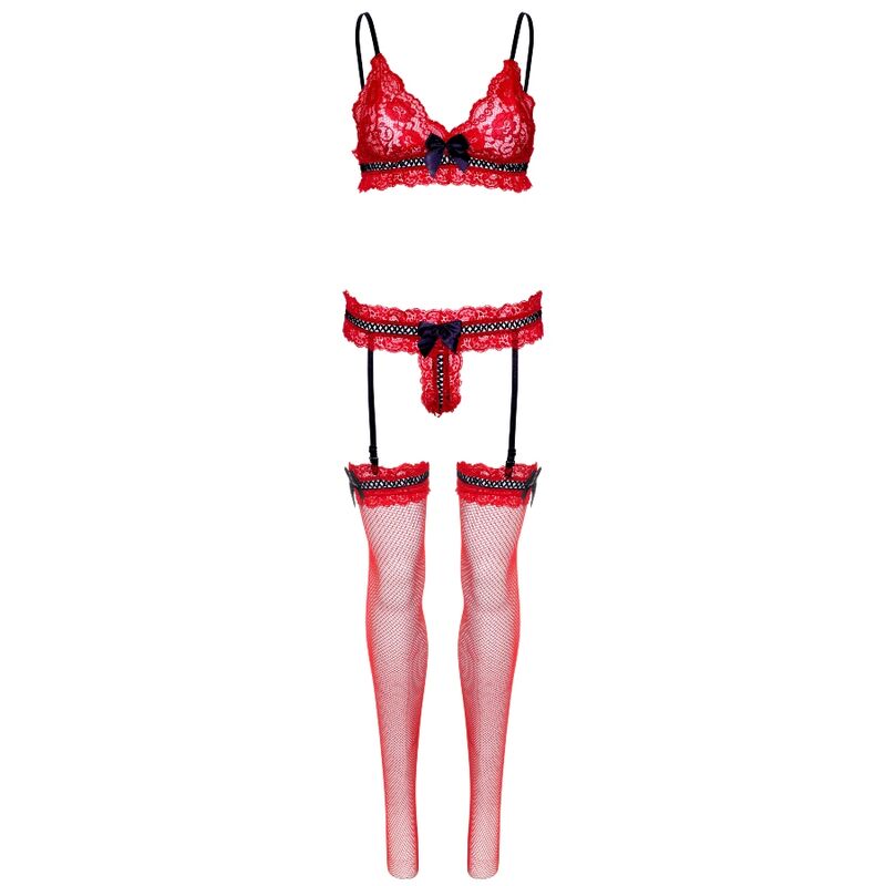Leg Avenue - Set Tre Pezzi Taglia Unica - Rosso
