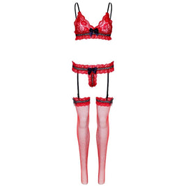 Leg Avenue - Set Tre Pezzi Taglia Unica - Rosso