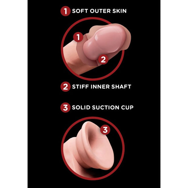 King Cock - Più Dildo 3D Con Palle Oscillanti 12,7 Cm