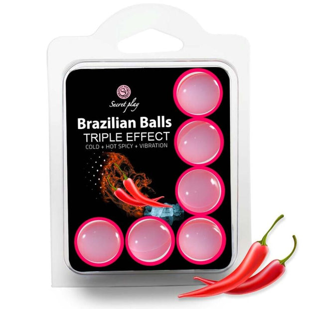 SecretPlay Set 6 Palline Brasiliane Triplo Effetto Premium