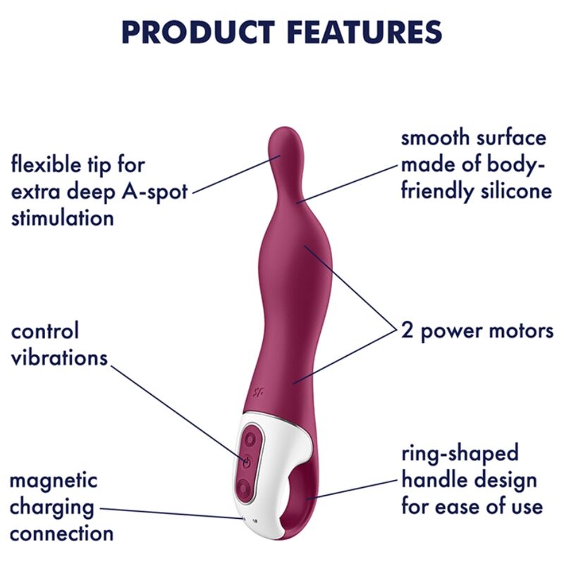 Satisfyer Amazing 1 A-Spot Berry Vibratore Premium in Silicone - immagine 4
