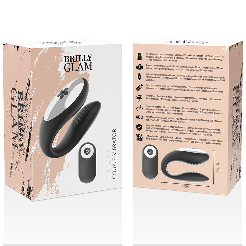 Brilly Glam Vibratore Telecomandato Premium Nero per Coppia - immagine 8
