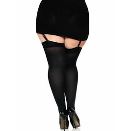 Leg Avenue - Medias Altas Con Lacito Negro Taglia Unica