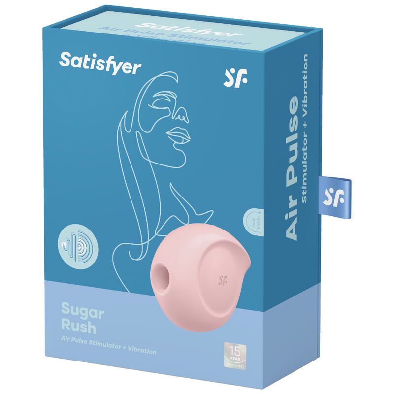 SATISFYER - STIMOLATORE E VIBRATORE A IMPULSI D'ARIA SUGAR RUSH BLU