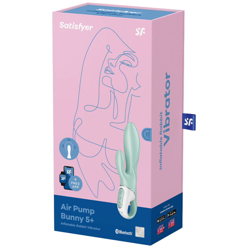 Satisfyer Air Pump Bunny Vibratore Gonfiabile con App Verde - immagine 4