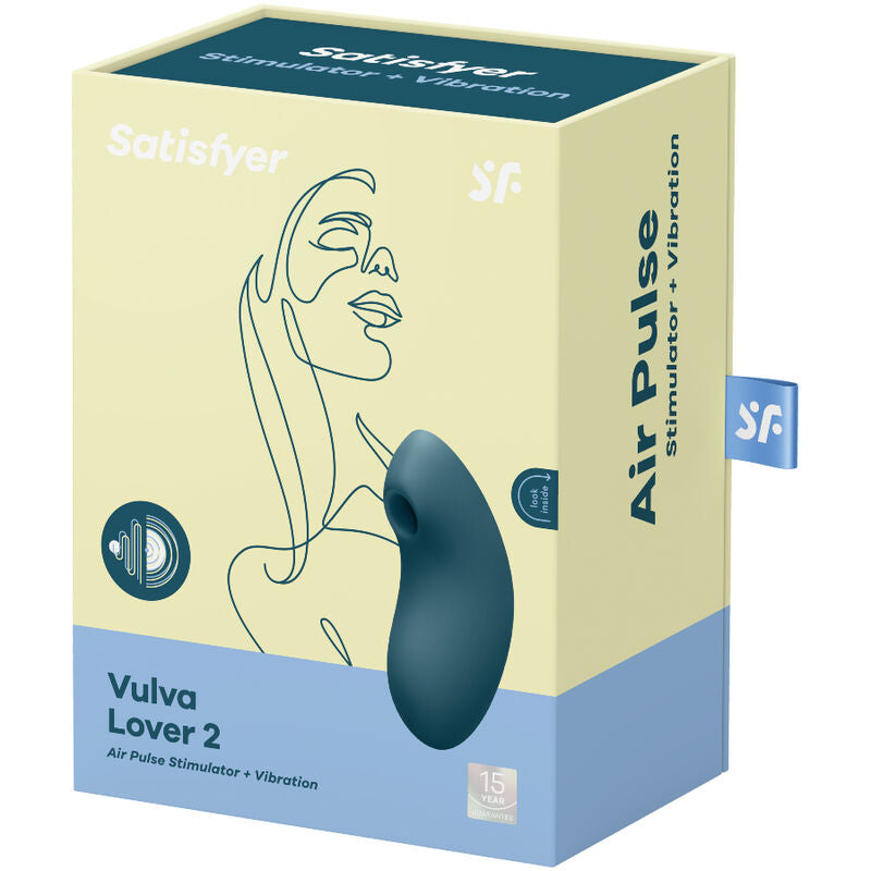 SATISFYER - STIMOLATORE E VIBRATORE A IMPULSI D'ARIA VULVA LOVER 2 BIANCO