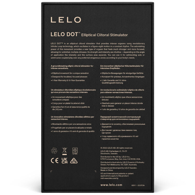 LELO DOT Stimolatore Clitorideo Infinite Loop 8 Programmi Impermeabile