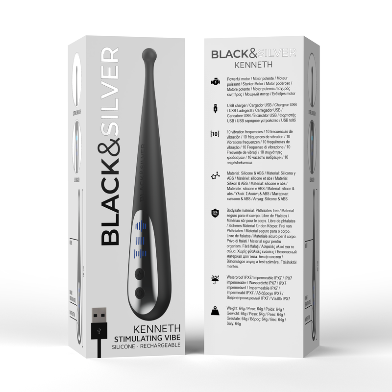 Black&Silver Kenneth Stimolatore Premium in Silicone Body-Safe - immagine 6