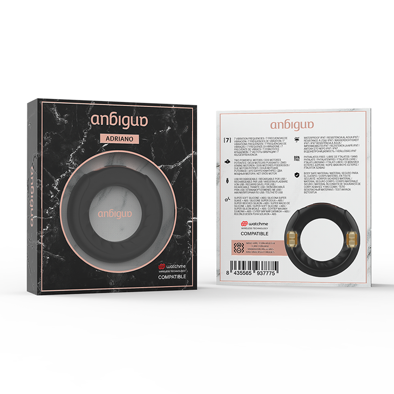 Anbiguo - Adriano Anello Vibrante Compatibile Con La Tecnologia Wireless Watchme
