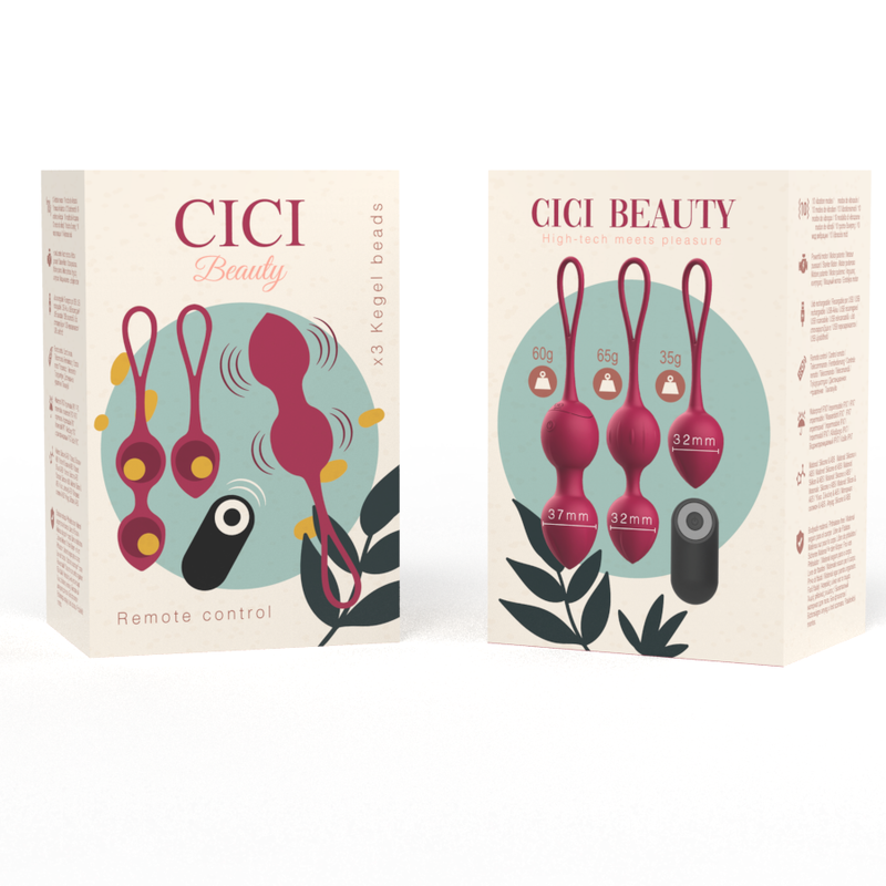 Cici Beauty - 3 Perle Vibranti Di Kegel In Silicone Premium Con Telecomando