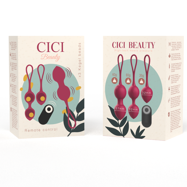 Cici Beauty - 3 Perle Vibranti Di Kegel In Silicone Premium Con Telecomando