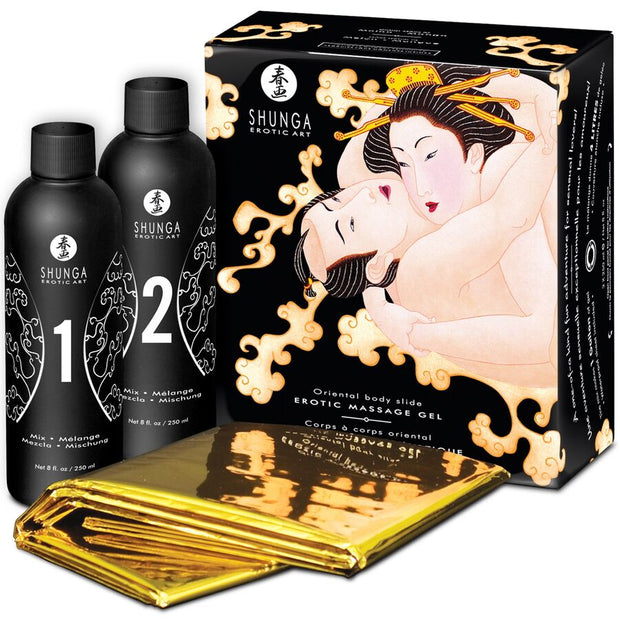 Shunga Gel Massaggio Corpo a Corpo Melone Orientale | Kit Wellness