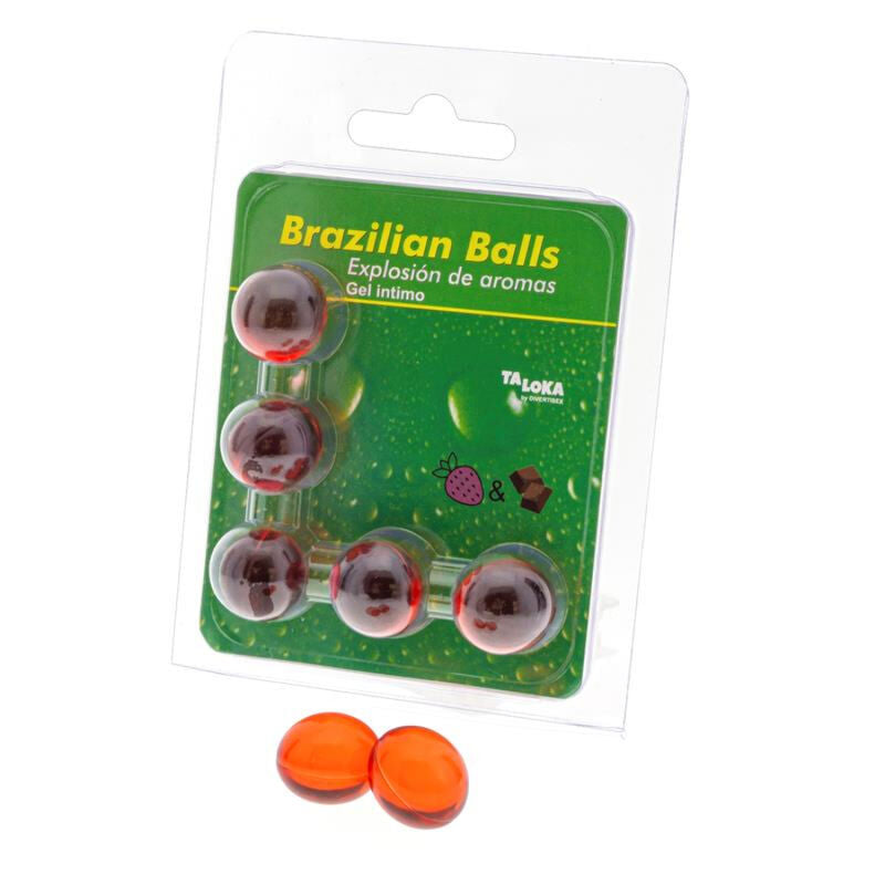 Taloka Sfere Brasiliane Gel Intimo Fragola e Cioccolato - 5 Pezzi