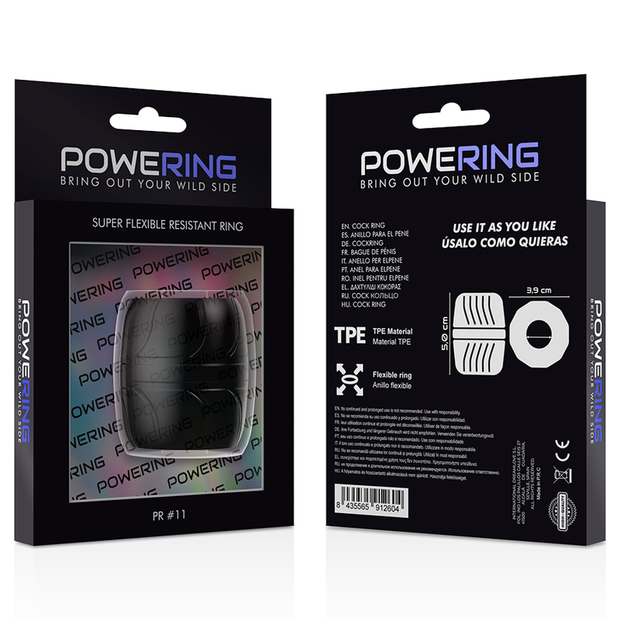 Powering - Anello Per Pene Super Flessibile E Resistente 5 Cm Pr11 Nero