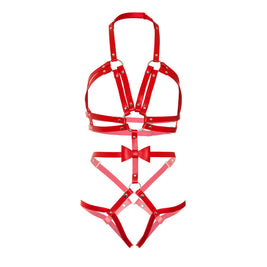 Leg Avenue - Kink - Imbracatura Con Anello A O Borchie Taglia S - Rosso