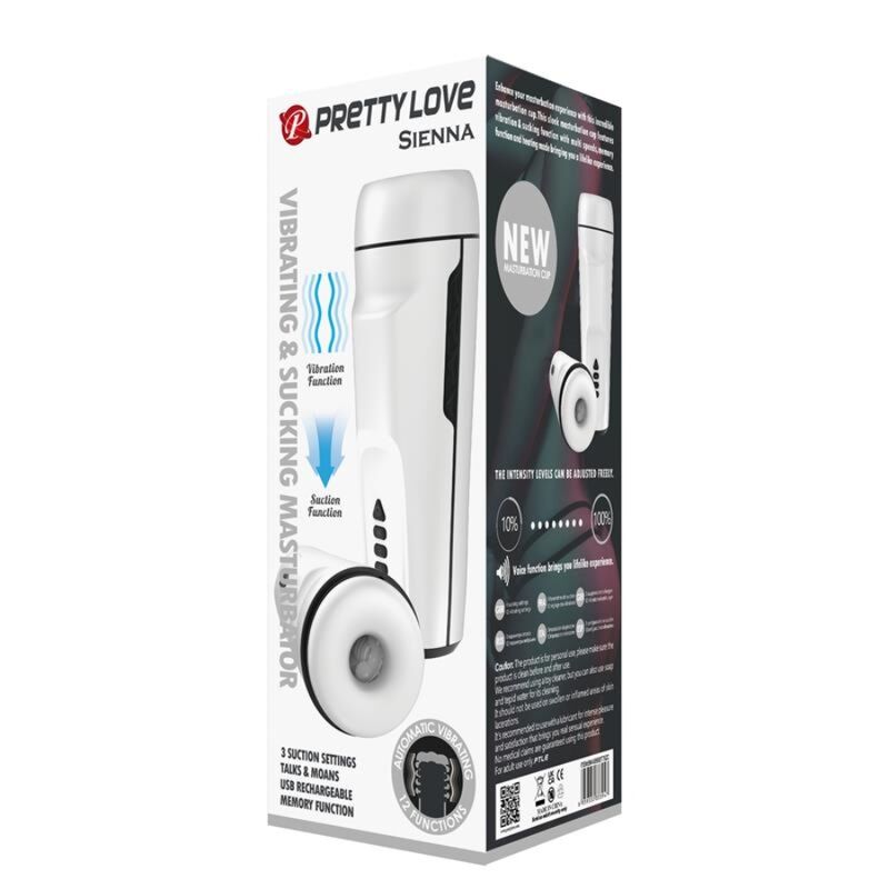 PRETTY LOVE - MASTURBATORE MASCHILE VIBRANTE SIENNA. VOCE E ONDE STIMOLANTI