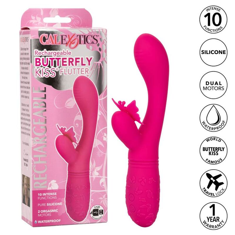 Calexotics Butterfly Kiss Flutter Rosa Vibratore Dual Premium - immagine 2